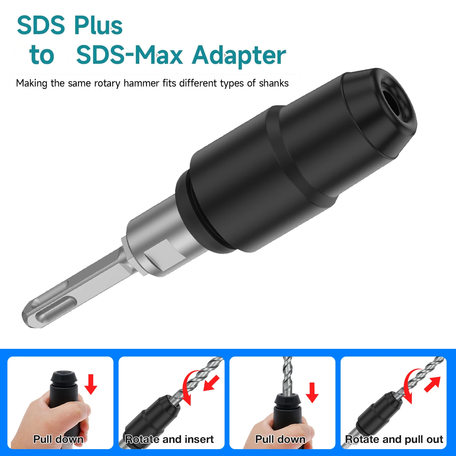 Hammer Drill Sds - SDS-Plus to SDS-Max Adapter for Rotary