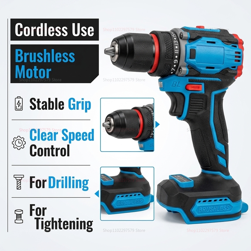 Brushless Cordless Electric Dr - Power Tools Battery Repair ulasan dan harga